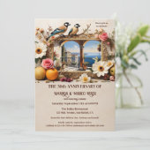 Vintages italienisches Party zum Jahrestag Einladung (Stehend Vorderseite)