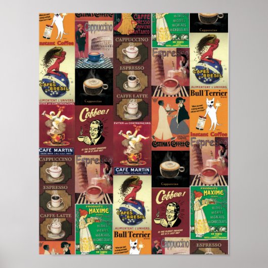 Vintages italienisches Poster-Coffee Café Poster (Vorne)