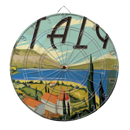 Vintages italienisches Poster Dartscheibe (vorne)