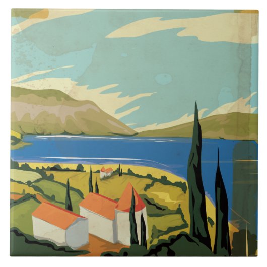 Vintages italienisches Poster Fliese (Vorderseite)