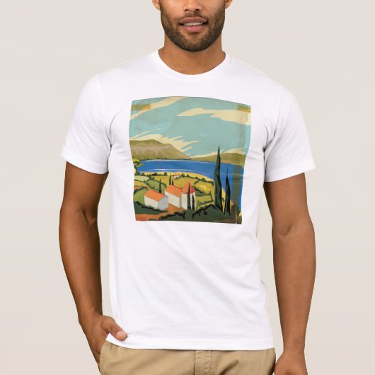 Vintages italienisches Poster T-Shirt (Vorderseite)