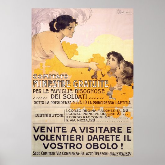 Vintages italienisches Poster von 1917 (Vorne)