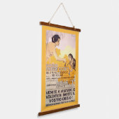 Vintages italienisches Poster von 1917 Wandteppich Mit Holzrahmen (Gewinkelt)