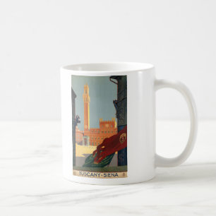 Vintages italienisches Reise-Plakat Toskana Siena Kaffeetasse