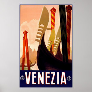 Vintages italienisches Reise-Plakat "Venedigs" Poster