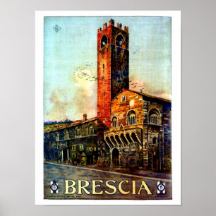 Vintages italienisches Reiseplakat Brescia Poster