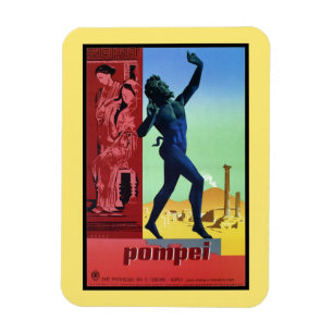 Vintages italienisches Reiseplakat Pompejis Magnet