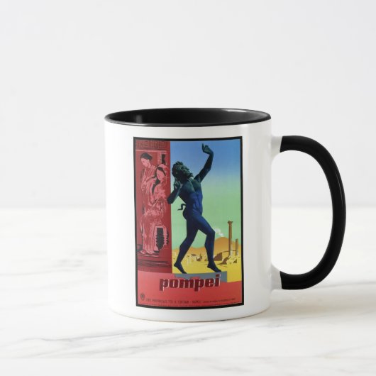 Vintages italienisches Reiseplakat Pompejis Tasse (Rechts)