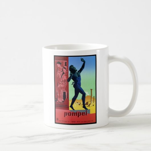 Vintages italienisches Reiseplakat Pompejis Tasse (Rechts)