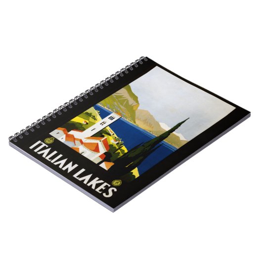 Vintages italienisches Seeneufer - Italien Noteboo Notizblock (Linke Seite)