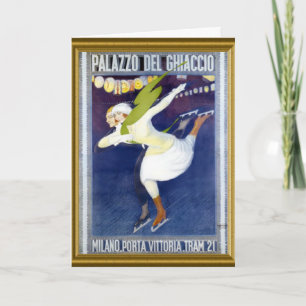 Vintages italienisches Skaten-Poster Feiertagskarte