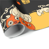 Vintages Jack o Lanturns und Fliegen-Hexen Geschenkpapier (Rolleneckpunkt)