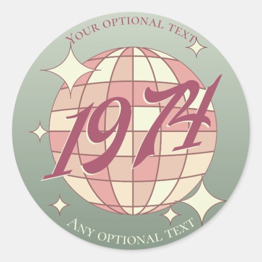 Vintages Jahr 1974 50. Geburtstag Runder Aufkleber (Vorderseite)