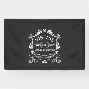 Vintages Jahr bis zum perfekten Geburtsjahr Banner