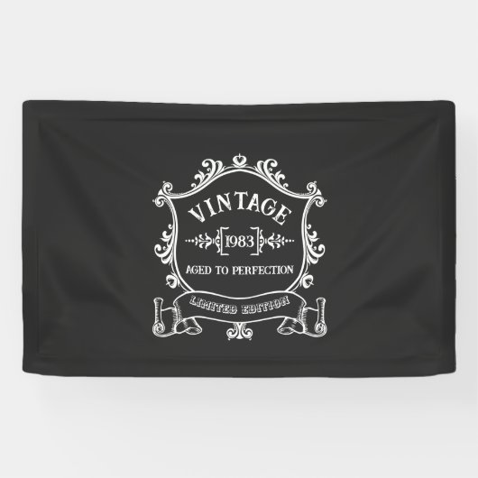 Vintages Jahr bis zum perfekten Geburtsjahr Banner (Horizontal)