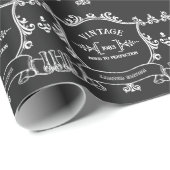 Vintages Jahr bis zum perfekten Geburtsjahr Geschenkpapier (Rolleneckpunkt)