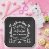 Vintages Jahr bis zum perfekten Geburtsjahr Pappteller (Party)