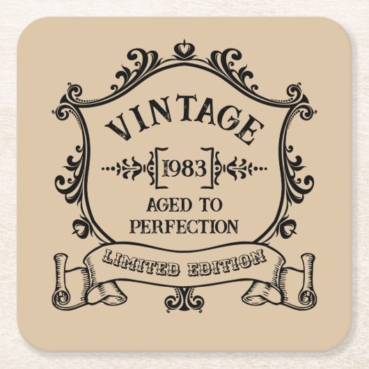 Vintages Jahr bis zum perfekten Geburtsjahr Rechteckiger Pappuntersetzer (Vorderseite)