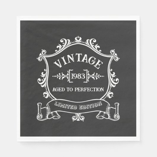 Vintages Jahr bis zum perfekten Geburtsjahr Serviette (Vorderseite)