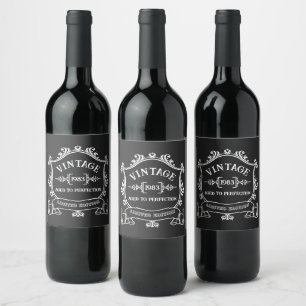 Vintages Jahr bis zum perfekten Geburtsjahr Weinetikett