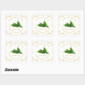 Vintages Jalapeno Jelly Square Label Quadratischer Aufkleber (Blatt)