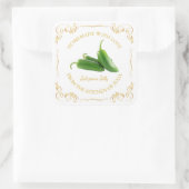 Vintages Jalapeno Jelly Square Label Quadratischer Aufkleber (Tasche)