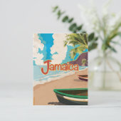Vintages Jamacia Travel Poster Postkarte (Stehend Vorderseite)