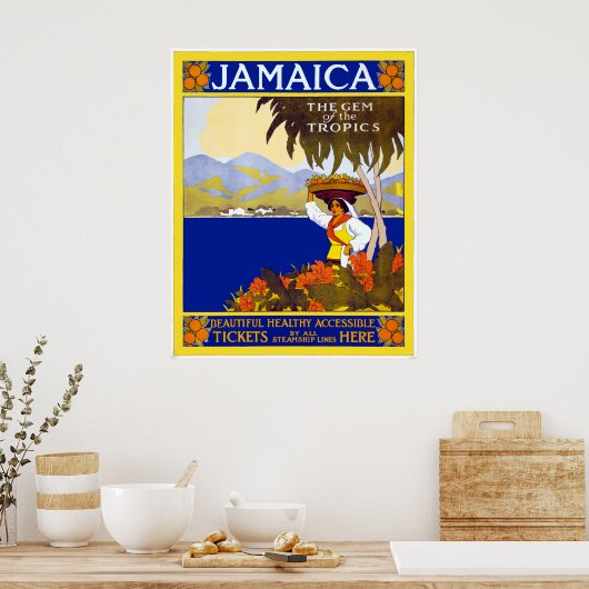 Vintages Jamaica-Reiseplakat Poster (Küche)