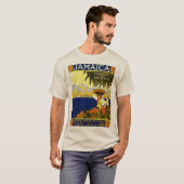 Vintages Jamaica Travel Illustration Poster T-Shirt (Vorne ganz)