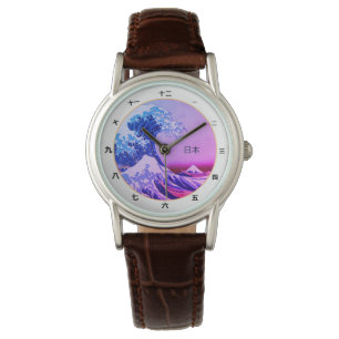 Vintages Japan, große Welle vor Kanagawa Kanji beo Armbanduhr