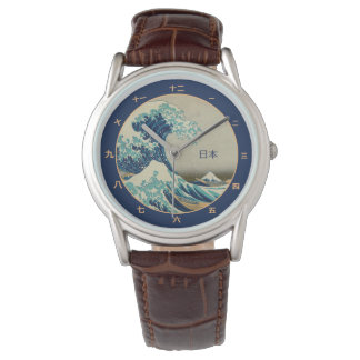 Vintages Japan, große Welle vor Kanagawa Kanji beo Armbanduhr