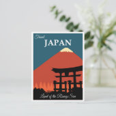 Vintages Japan Mount Fuji Reisen Postkarte (Stehend Vorderseite)