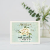 Vintages Japan Rohseide Weißer Peony Postkarte (Stehend Vorderseite)