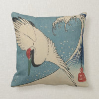 Vintages Japaner Woodblock Druck-Bild-Kissen