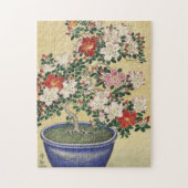Vintages Japanisch Blooming Azalea Bonsai Kunst Puzzle (Vertikal)