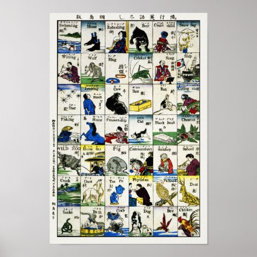 Vintages Japanisch: Japanisch und Englisch Poster (Vorne)