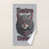 Vintages japanisches Anime-Gray-Cat-Logo Badhandtuch Set (Handtuch)