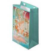 Vintages japanisches Blumendesign Kleine Geschenktüte (Vorderseite Schrägansicht)