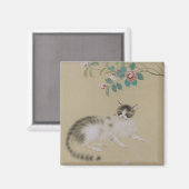 Vintages japanisches Cat Painted Magnet (Vorderseite/Rückseite)