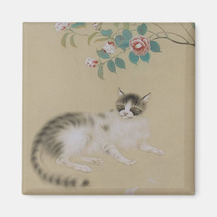 Vintages japanisches Cat Painted Magnet