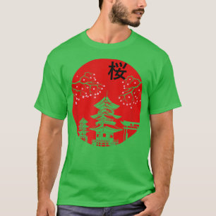 Vintages japanisches Cherry Blossom Sakura Tree An T-Shirt