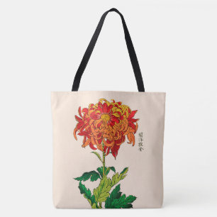 Vintages japanisches Chrysanthemum. Rost und Orang Tasche