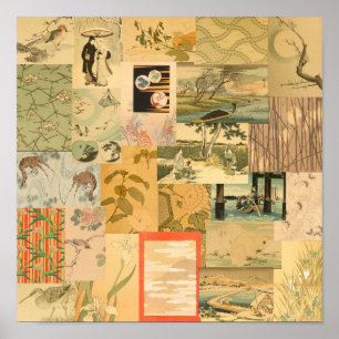 Vintages japanisches Dekor in asiatischen Kunstsam Poster