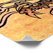 Vintages japanisches Drachenbänder-Poster Poster (Ecke)