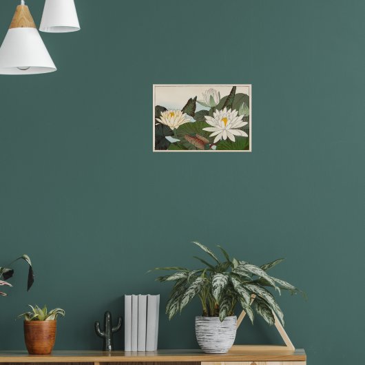 Vintages japanisches Druckwasser Lilien Poster (Wohnzimmer 1)
