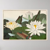 Vintages japanisches Druckwasser Lilien Poster (Vorne)