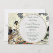 Vintages japanisches Garten-Tee-Party-Brautparty Einladung (Rückseite)