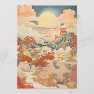 Vintages japanisches Hochzeitsmenü Menükarte