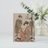 Vintages japanisches Holzhaus Kunstdruckerei Tee Postkarte (Stehend Vorderseite)