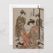 Vintages japanisches Holzhaus Kunstdruckerei Tee Postkarte (Vorne/Hinten)